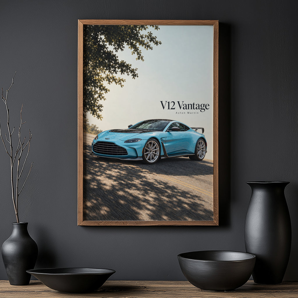 Vintage Aston Martin V12 Vantage Print, Car Art