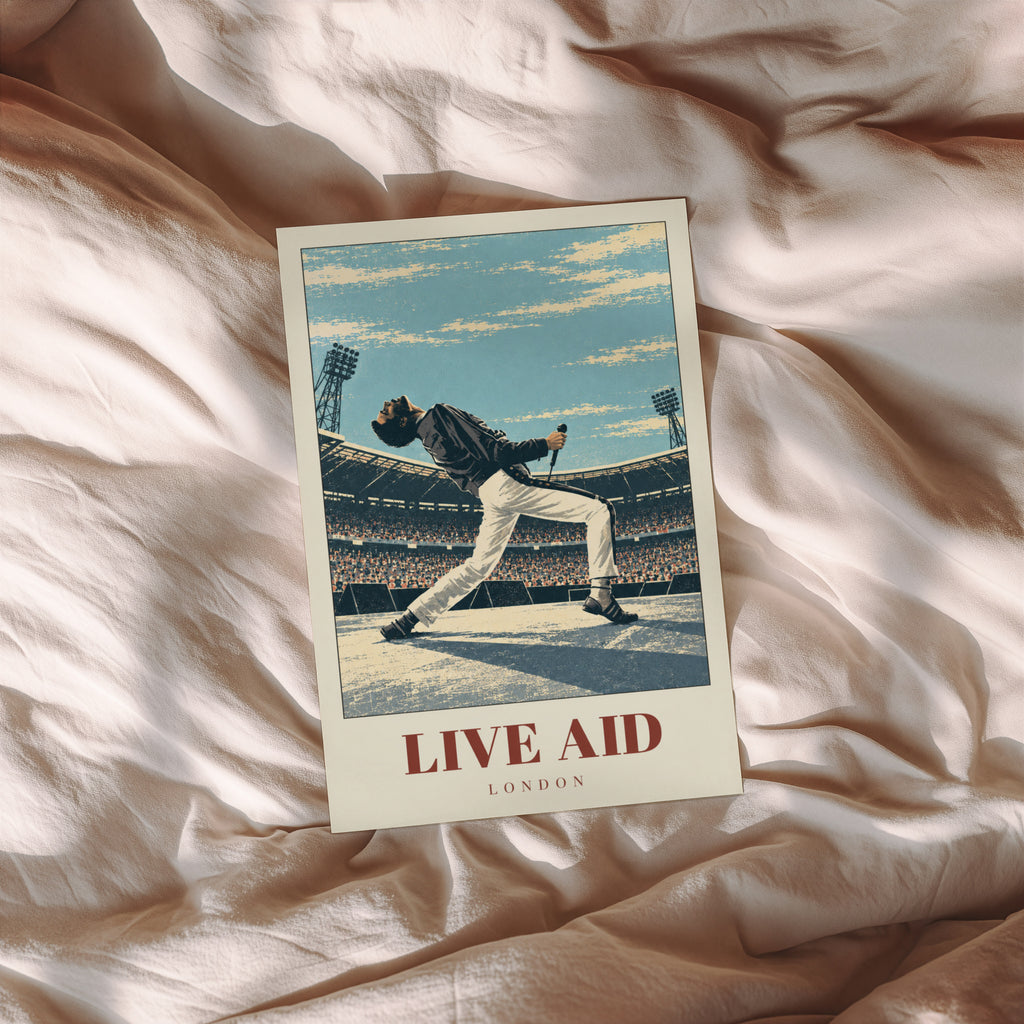 Vintage Live Aid London Poster, Concert Wall Art Print