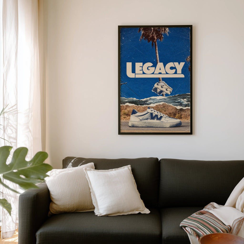 Vintage Sneaker Poster, Retro Advert Wall Art, Print