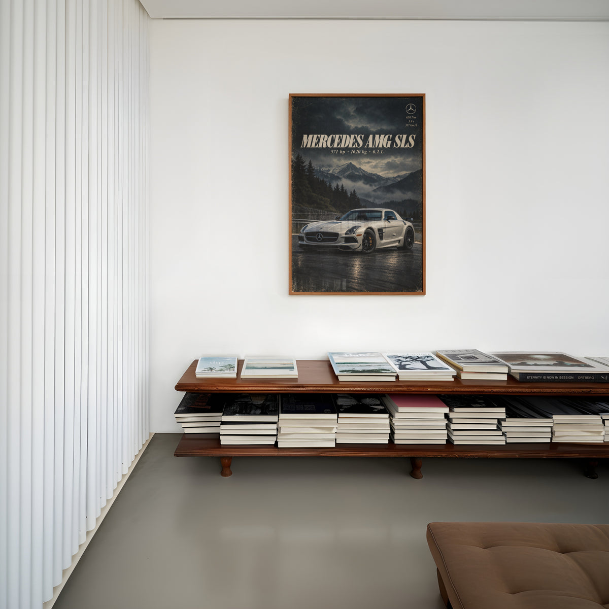 Vintage Mercedes AMG SLS Print, Car Poster, Wall Art