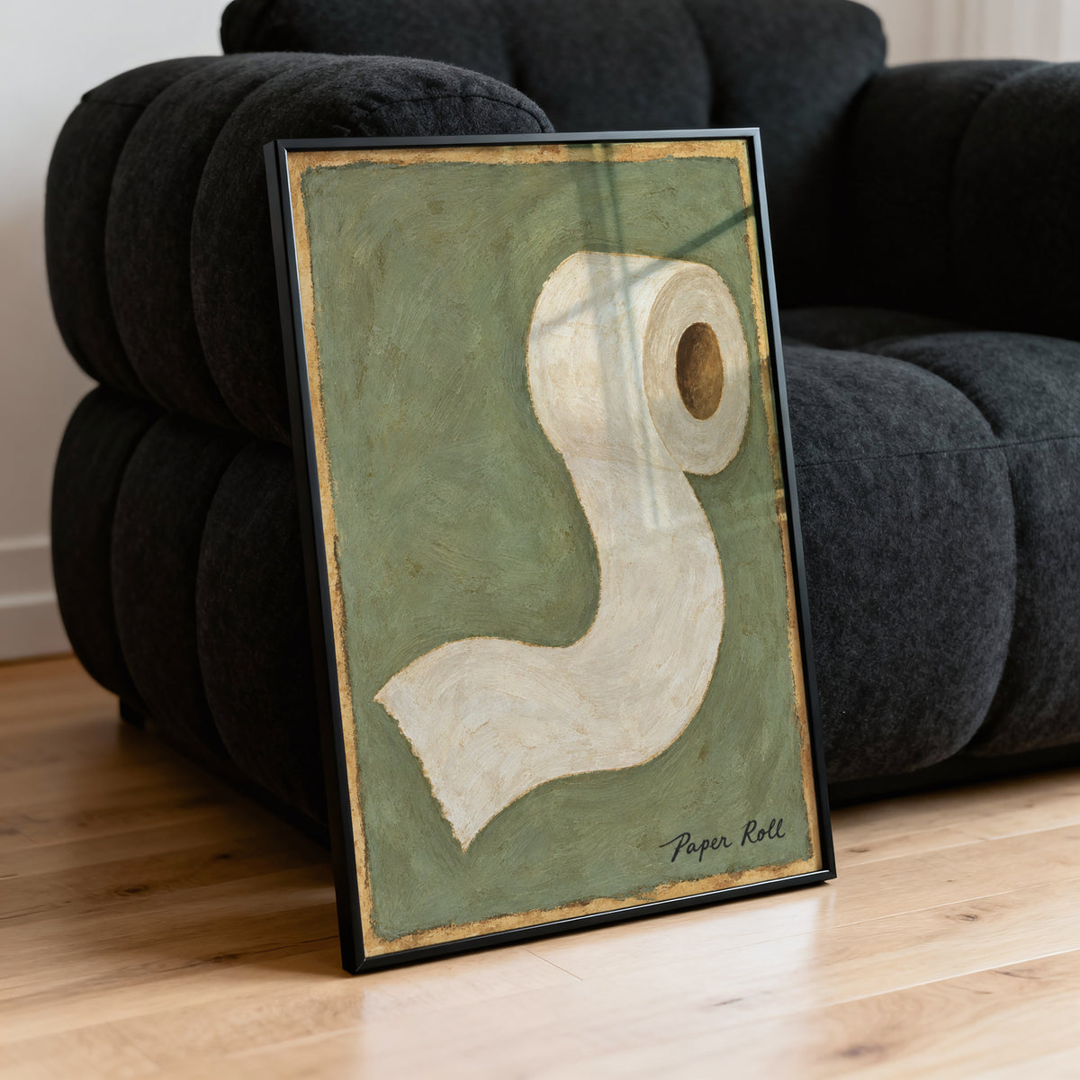 Vintage Toilet Roll Print and Poster, Sage Green Art