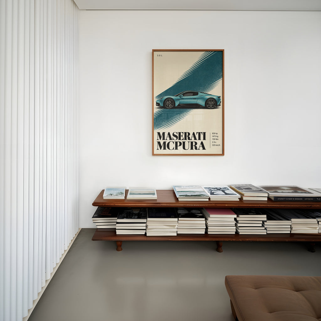 Vintage Maserati MCPura Print, Car Wall Art