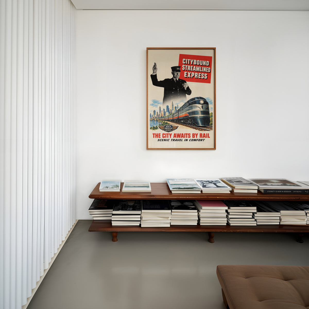 Vintage Train Print Poster, Streamlined Express Wall Art