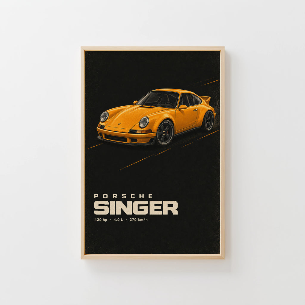 Vintage Porsche Singer 911 Print, Car Wall Art