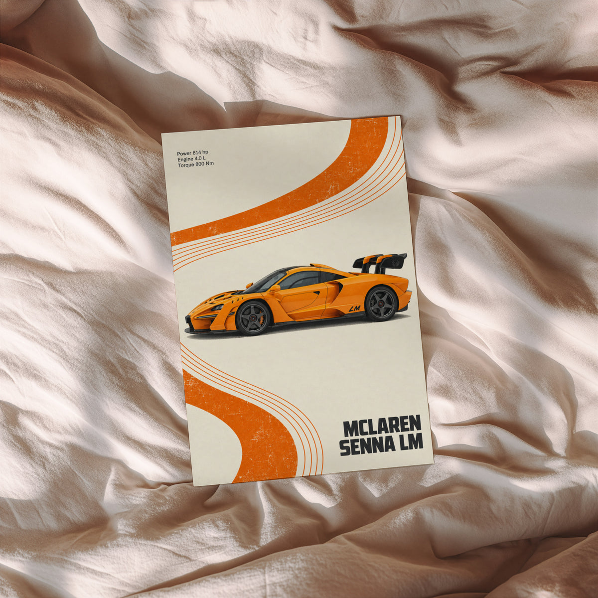 Vintage McLaren Senna LM Print, Supercar Wall Art