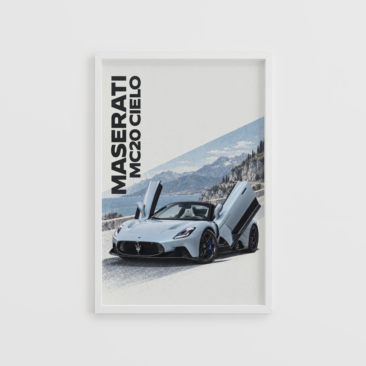 Vintage Maserati MC20 Cielo Print, Car Wall Art