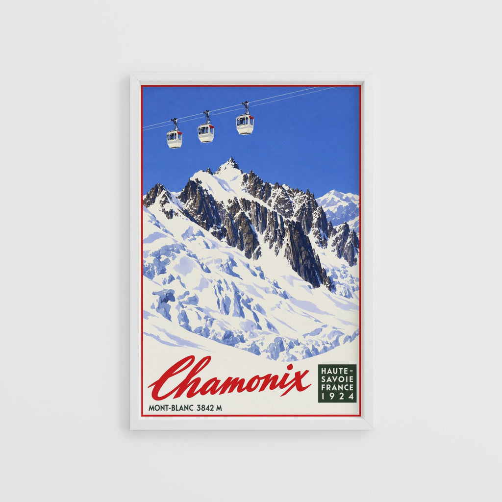 Vintage 1924 Chamonix Mont Blanc Print, Ski Poster