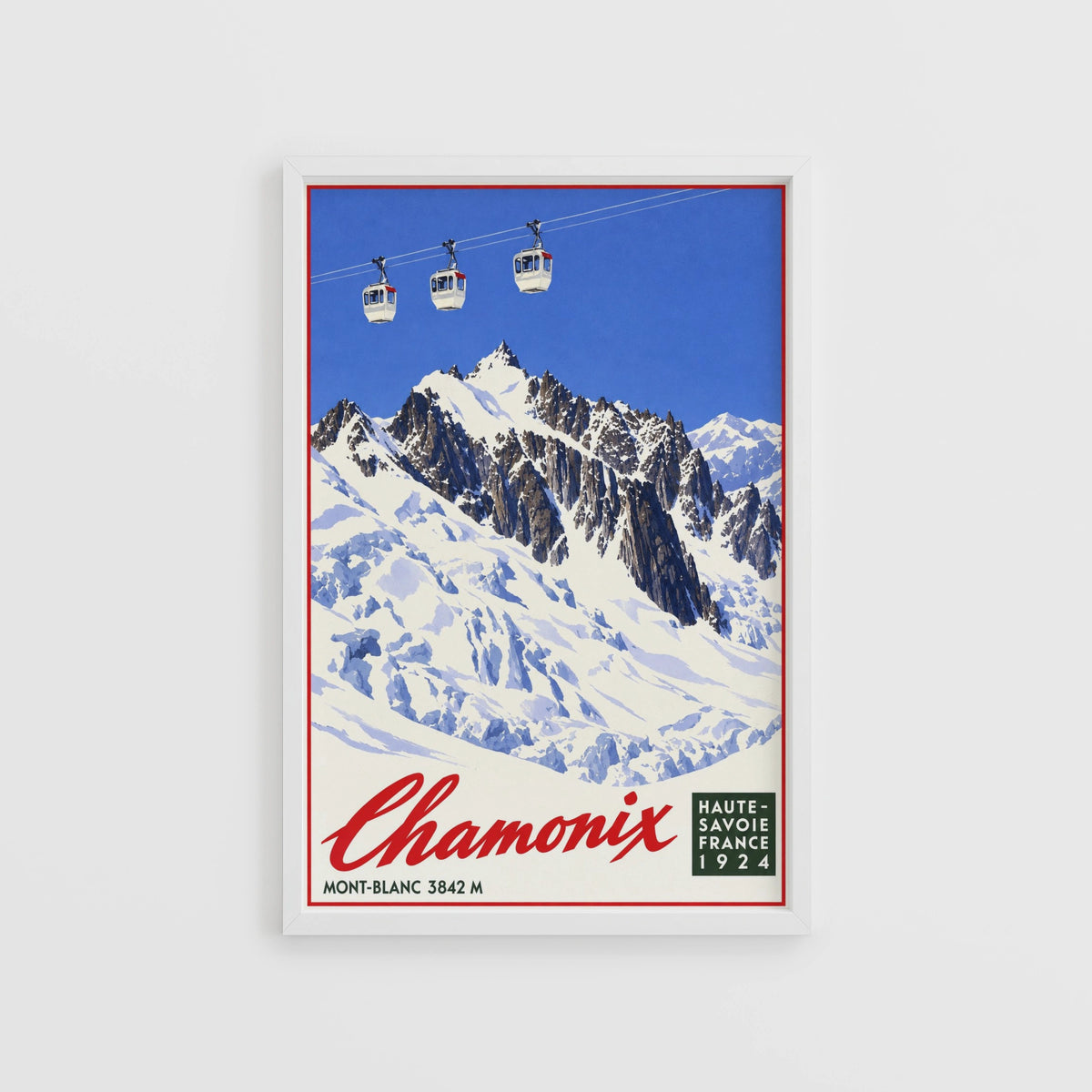 Vintage 1924 Chamonix Mont Blanc Print, Ski Poster