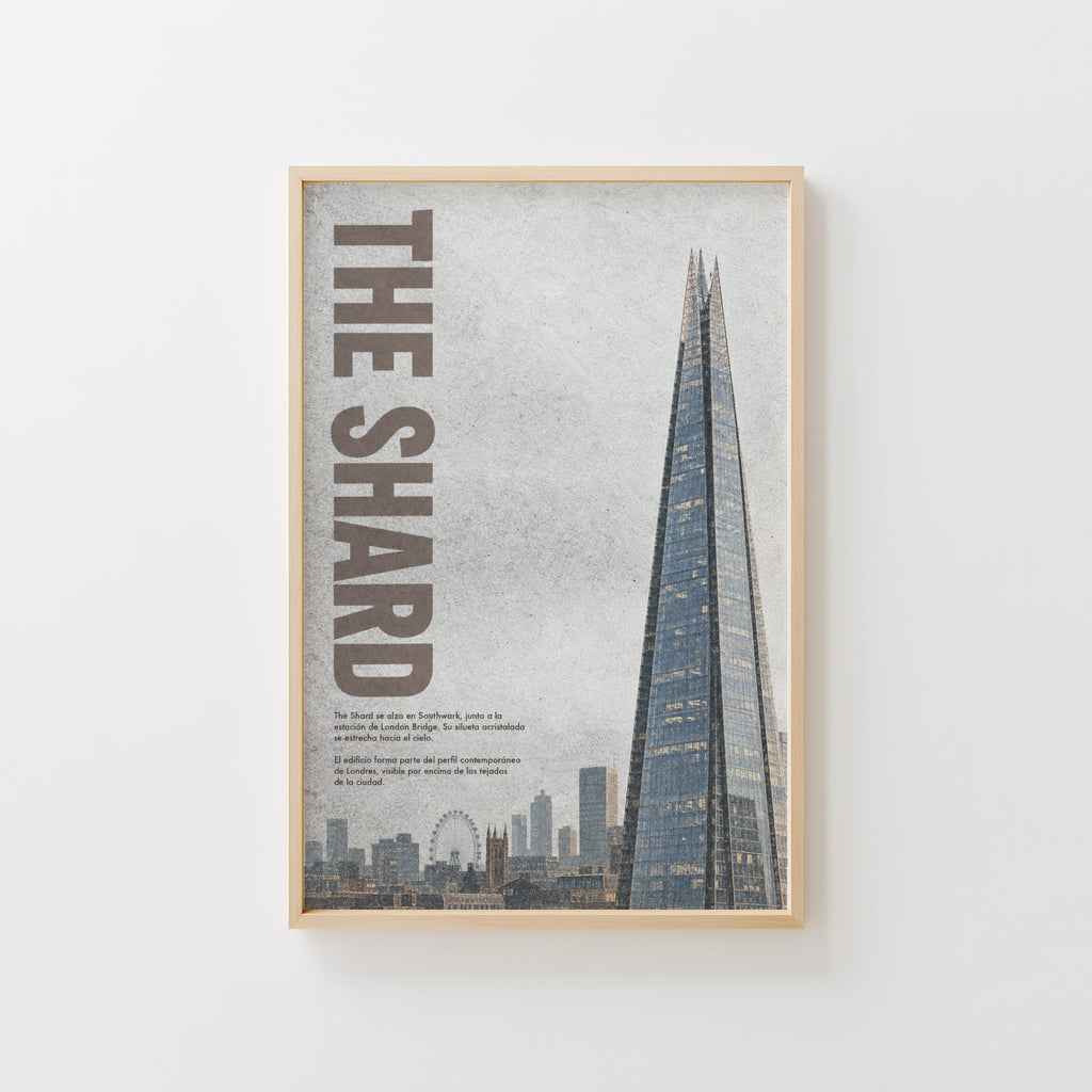 Vintage London Shard Poster, Skyline Wall Art, Print