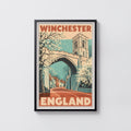 Vintage Winchester England Poster, Travel Wall Art, Print
