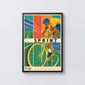 Vintage Cycling Poster, Retro Track Bike Wall Art Print