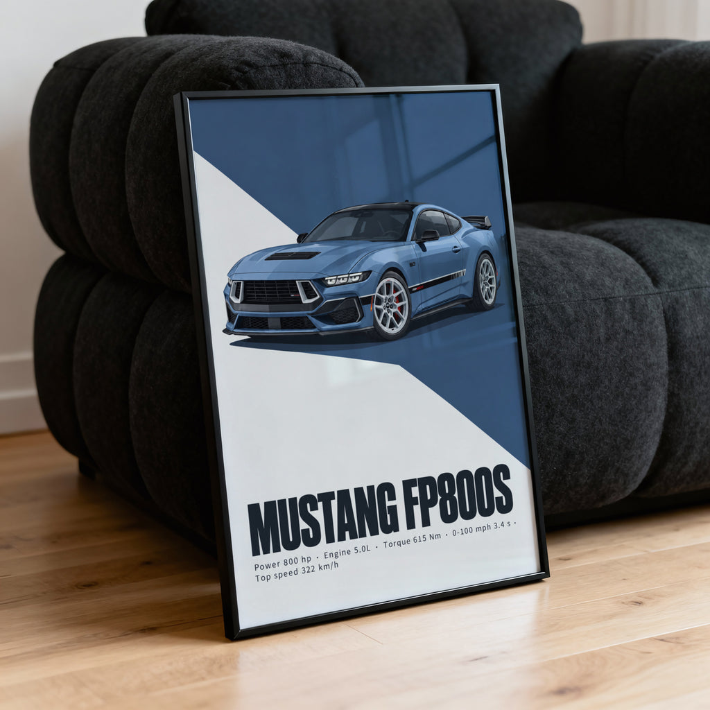 Vintage Mustang FP800S Print, Car Wall Art