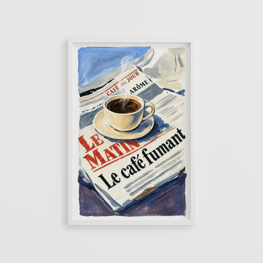 Vintage Coffee Print and Poster, French Cafe Wall Art