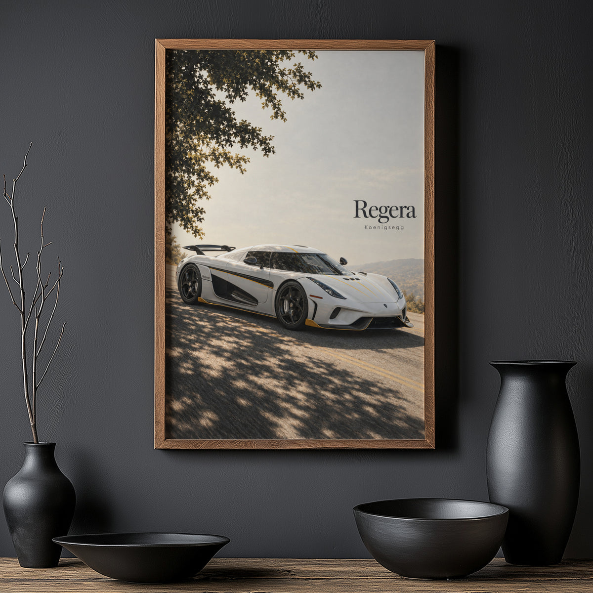 Vintage Koenigsegg Regera Print, Hypercar Wall Art