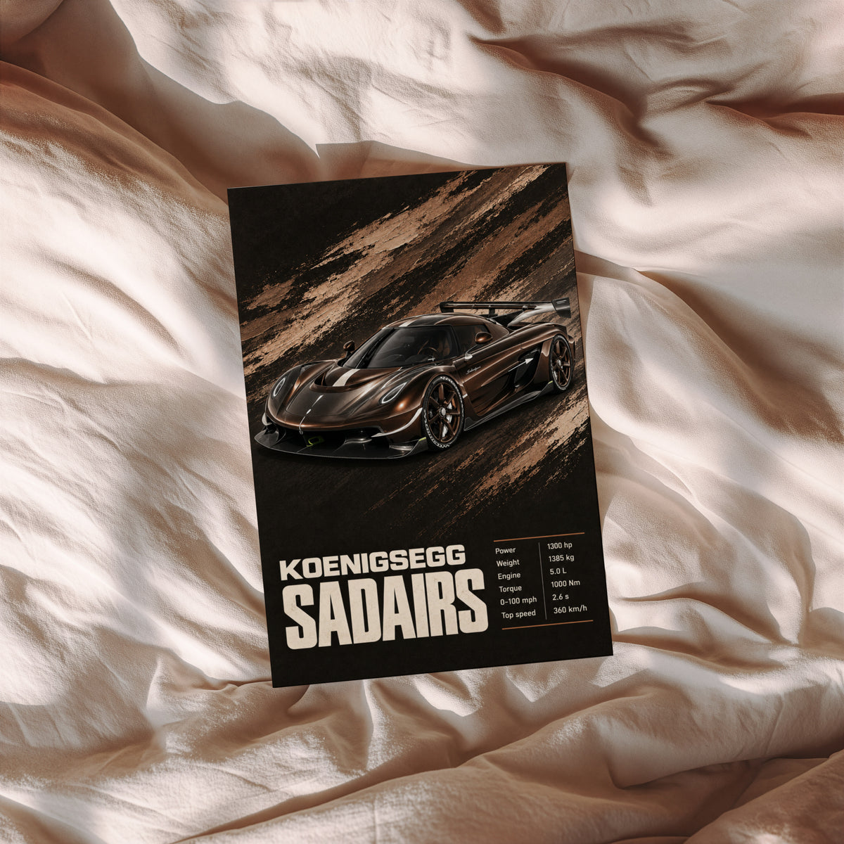 Vintage Koenigsegg Sadairs Print, Hypercar Wall Art