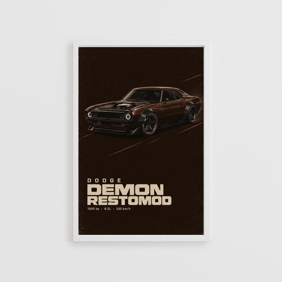 Vintage Dodge Demon Restomod Print, Car Poster