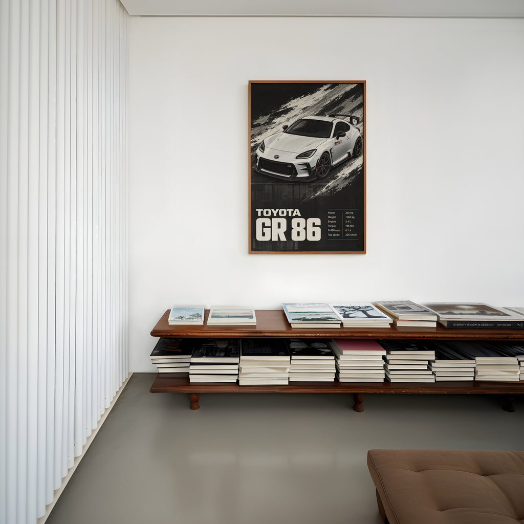 Vintage Toyota GR86 Car Print, Sports Car Poster