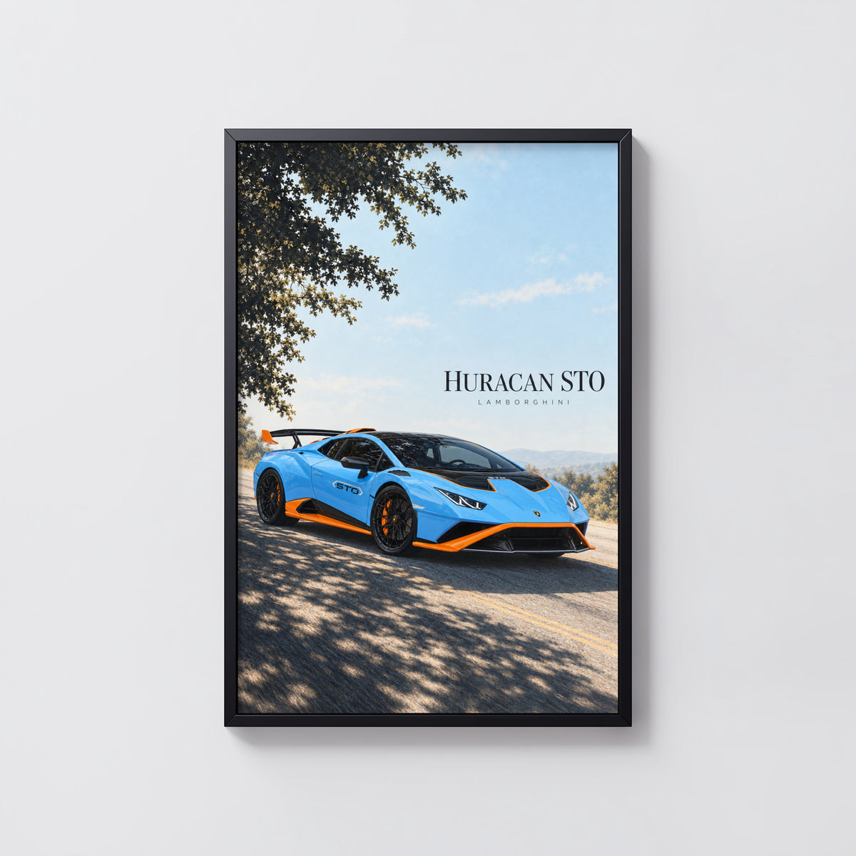 Vintage Lamborghini Huracan STO Print, Car Wall Art