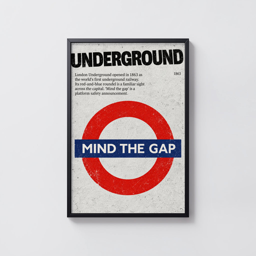 Vintage London Underground Poster, Mind the Gap Print