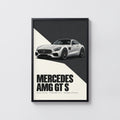 Vintage Mercedes AMG GT S Print, Car Wall Art
