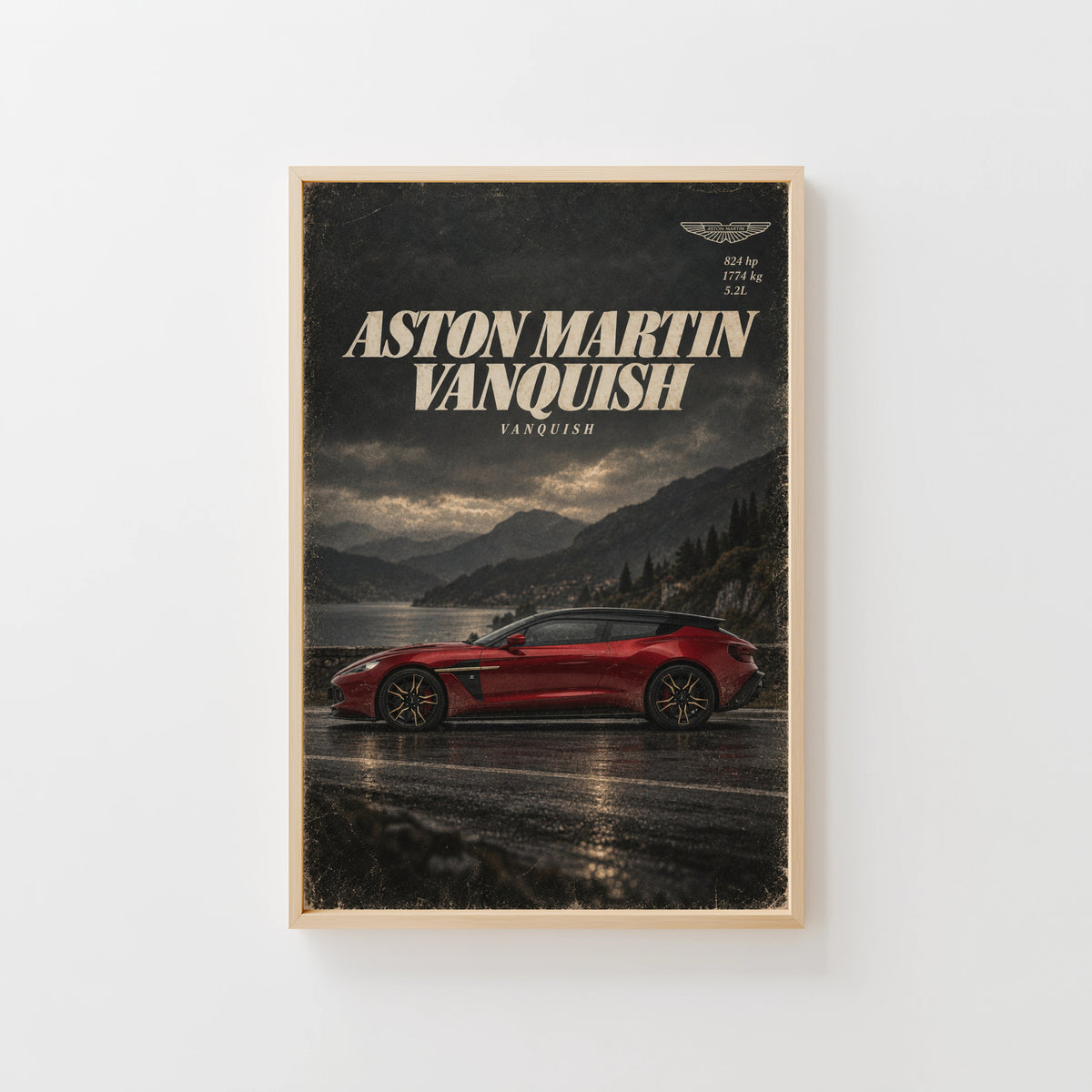 Vintage Aston Martin Vanquish Print, Car Wall Art
