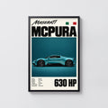Vintage Maserati MCPura Print, Car Wall Art