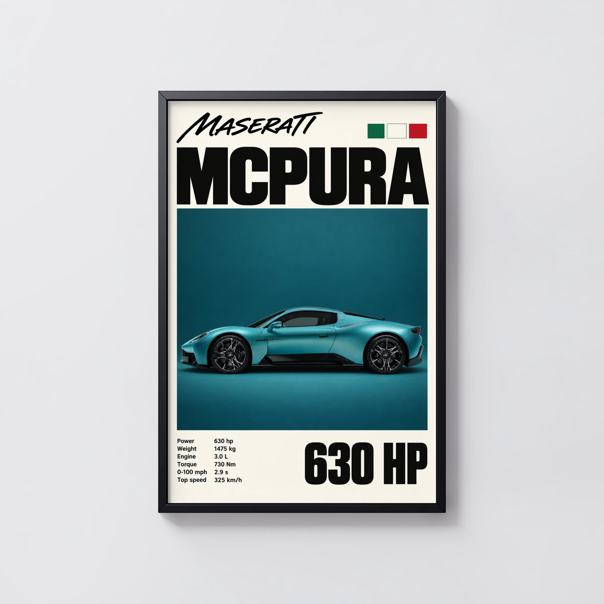 Vintage Maserati MCPura Print, Car Wall Art