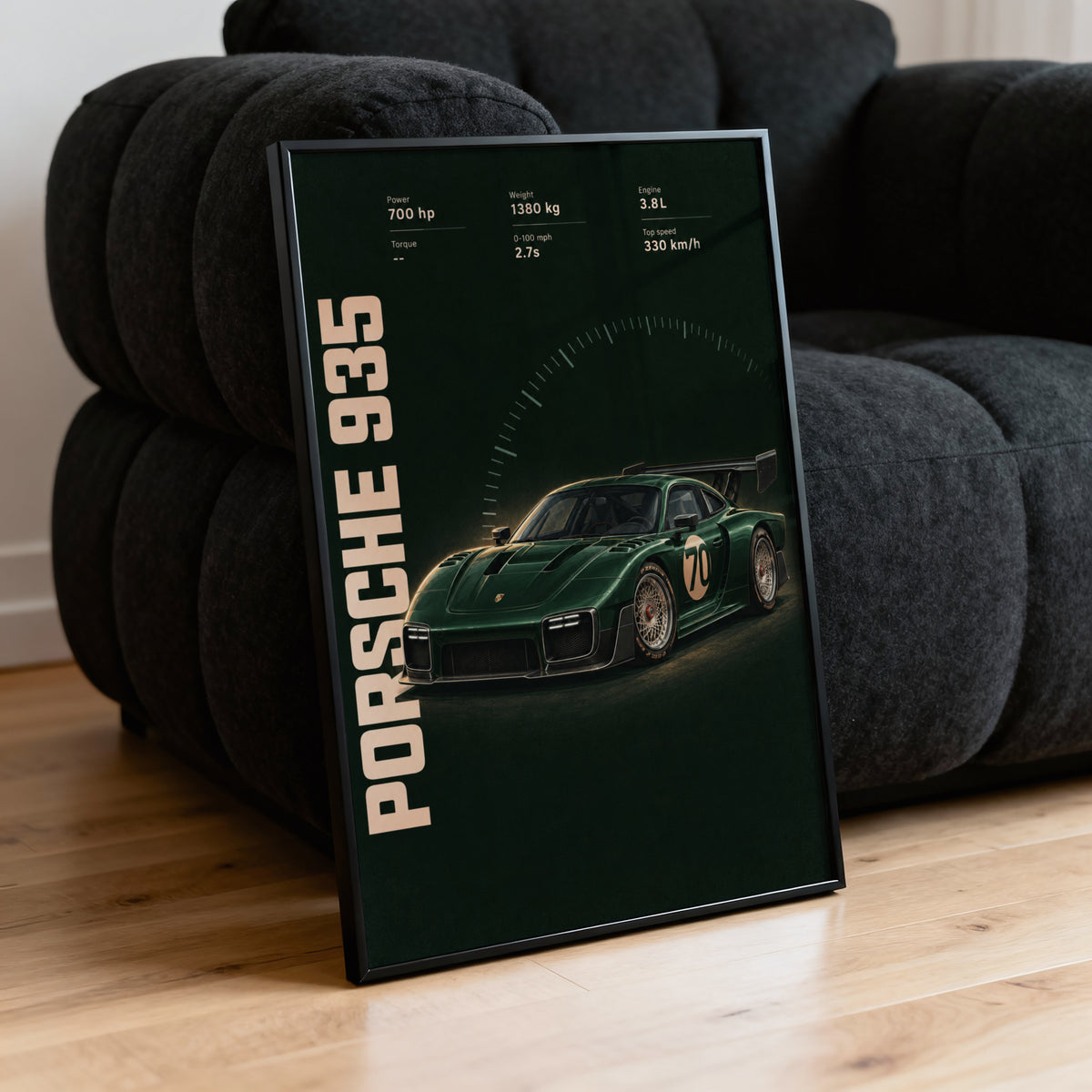 Vintage Porsche 935 Print, Racing Car Wall Art
