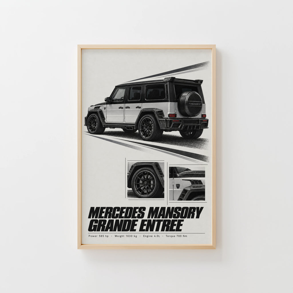 Vintage Mercedes Mansory Print, Car Wall Art