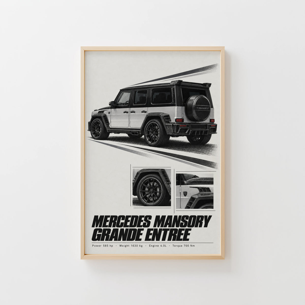 Vintage Mercedes Mansory Print, Car Wall Art