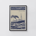 Vintage Southampton Ocean Liner Poster, Steamship Wall Art