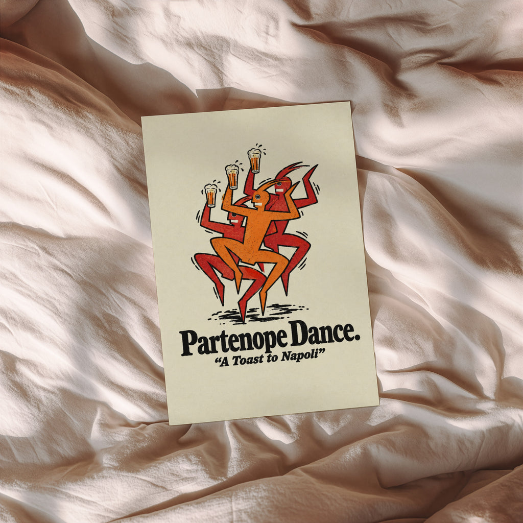 Vintage Beer Print, Partenope Dance Poster, Napoli Art