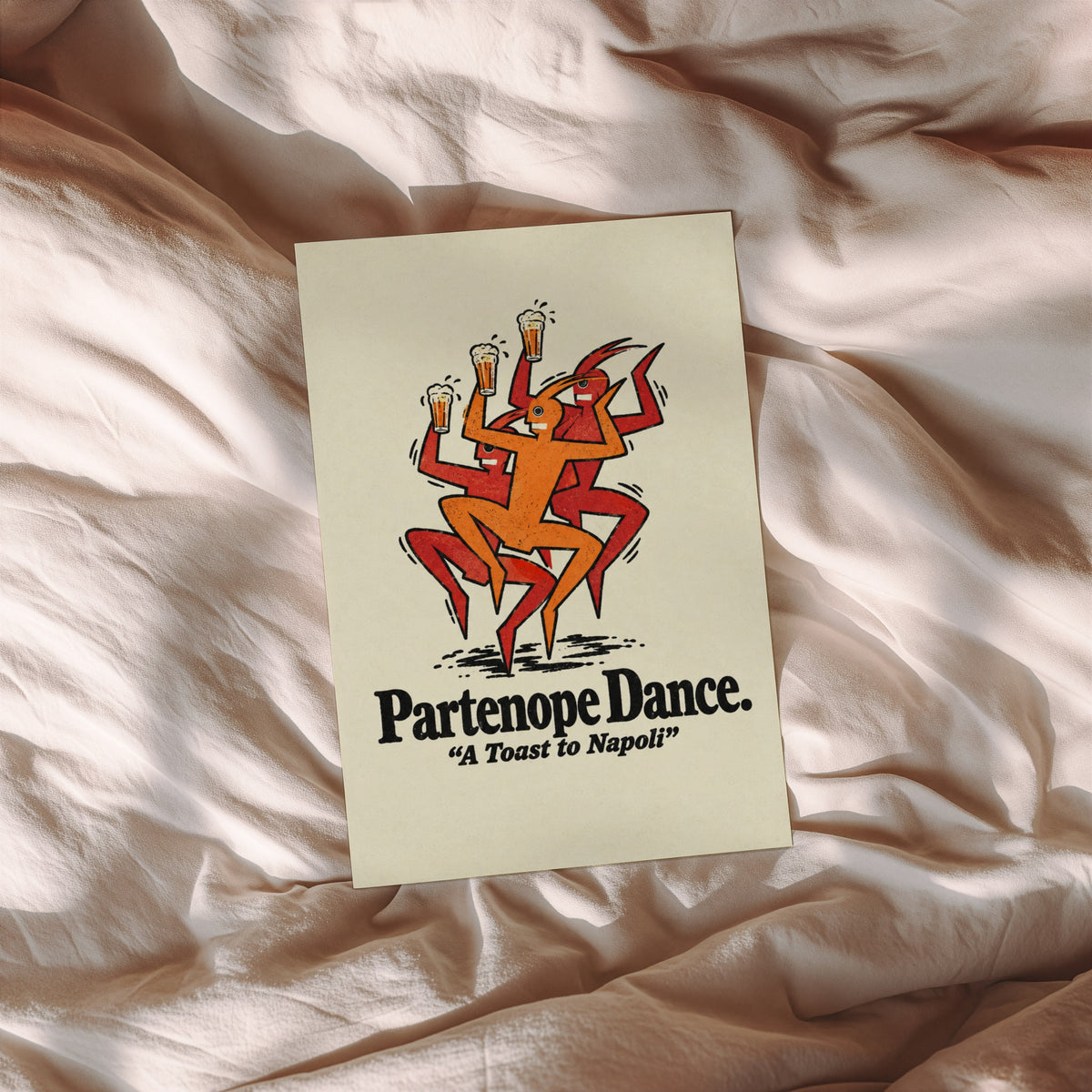 Vintage Beer Print, Partenope Dance Poster, Napoli Art