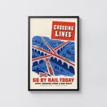 Vintage Train Print Poster, Railway Viaduct Wall Art