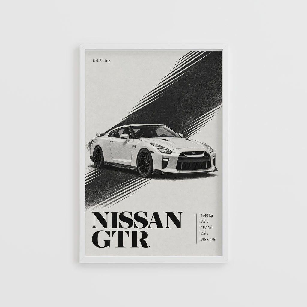 Vintage Nissan GTR Print, Car Wall Art