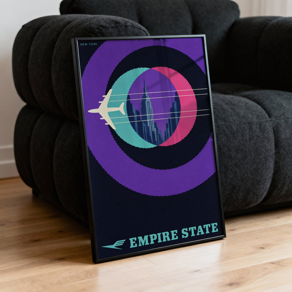 Vintage New York Poster, Empire State Wall Art, Print