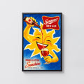 Vintage Sunburst Red Ale Beer Print, Retro Poster