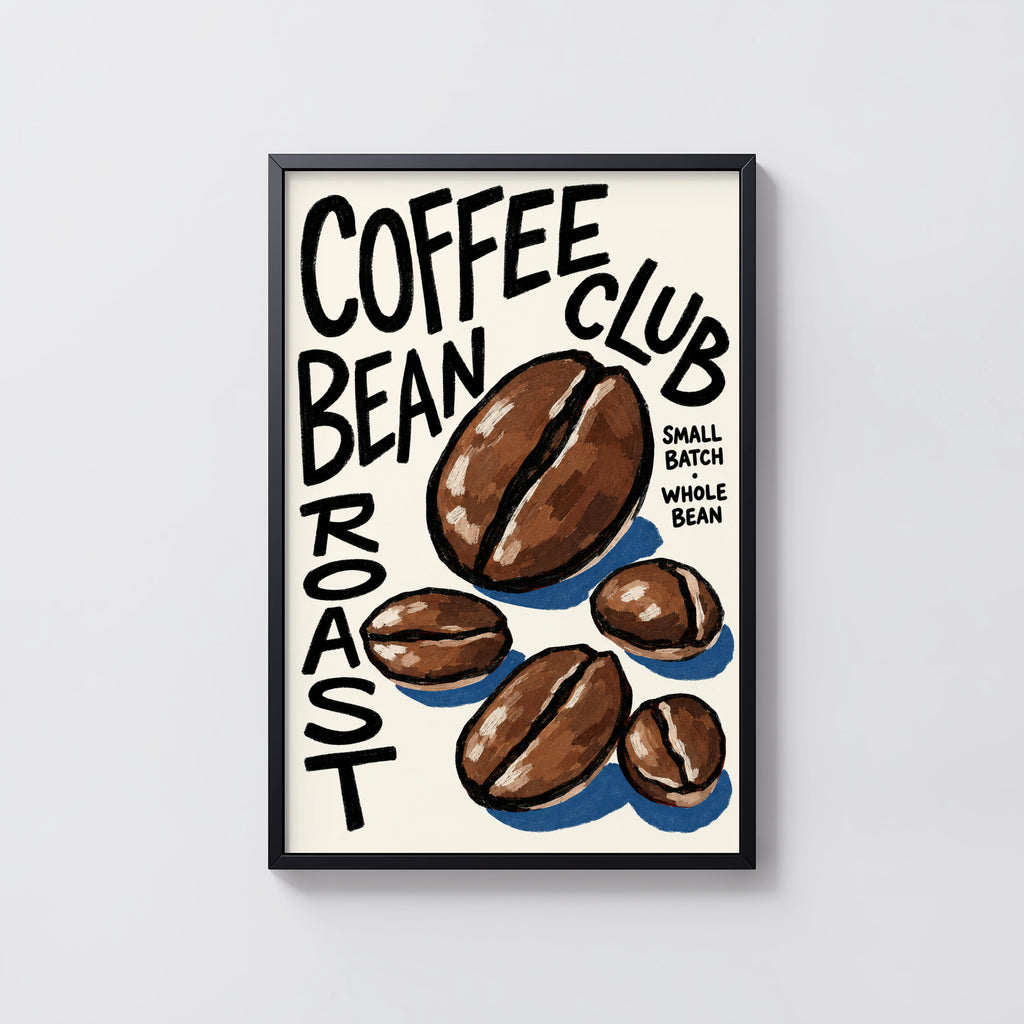 Vintage Coffee Bean Print and Poster, Kitchen Wall Art