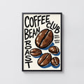 Vintage Coffee Bean Print and Poster, Kitchen Wall Art