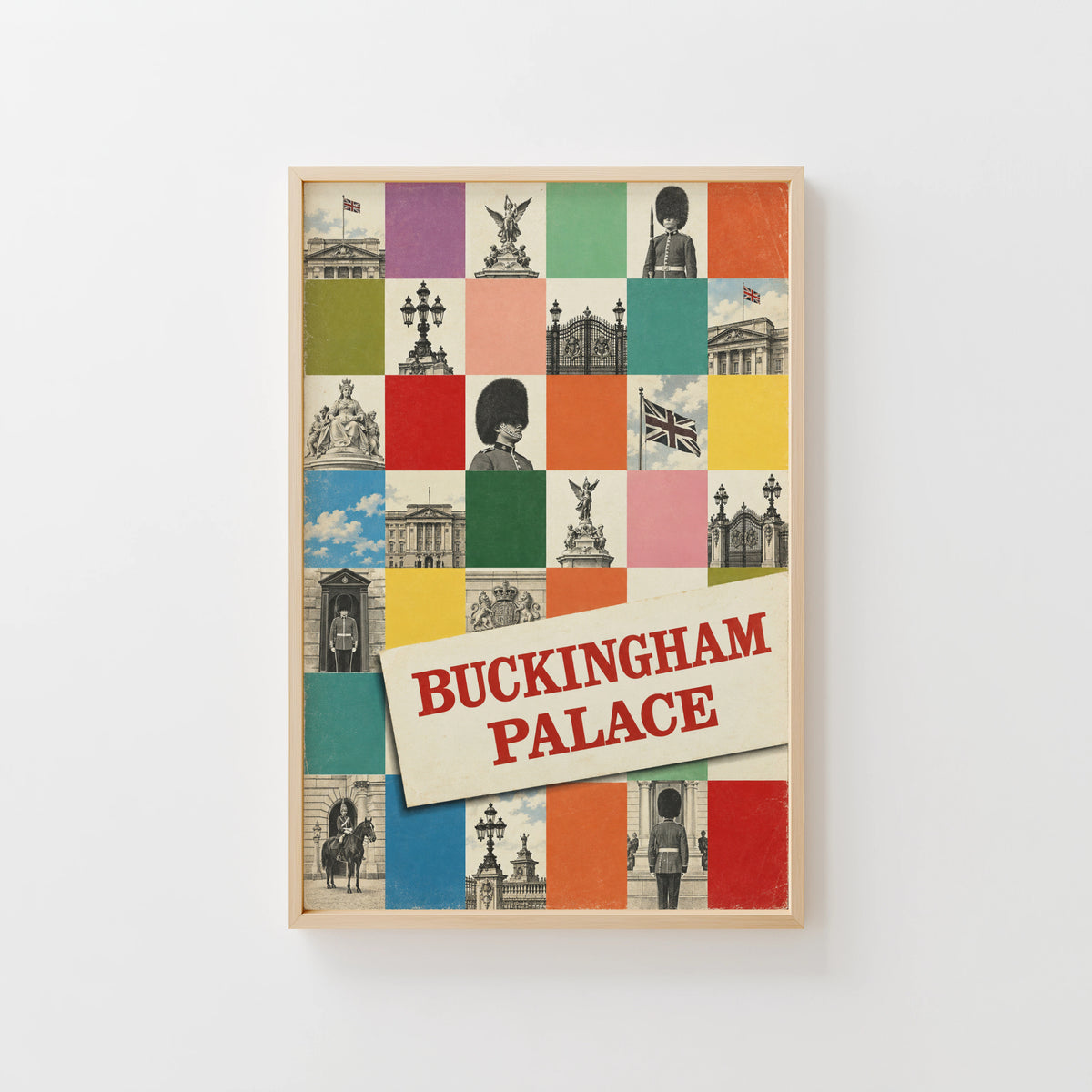 Vintage Buckingham Palace Poster, London Wall Art Print