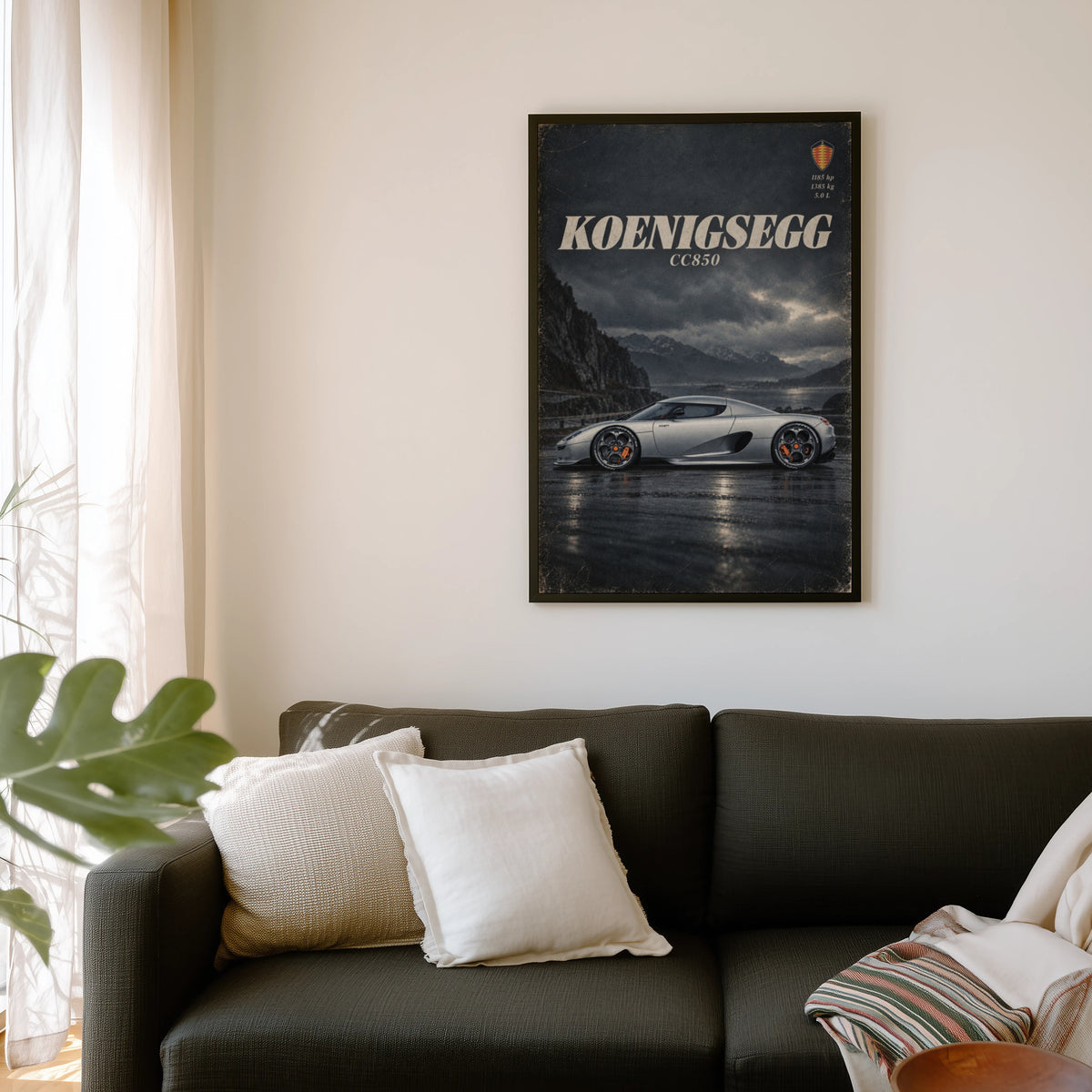 Vintage Koenigsegg CC850 Print, Supercar Wall Art