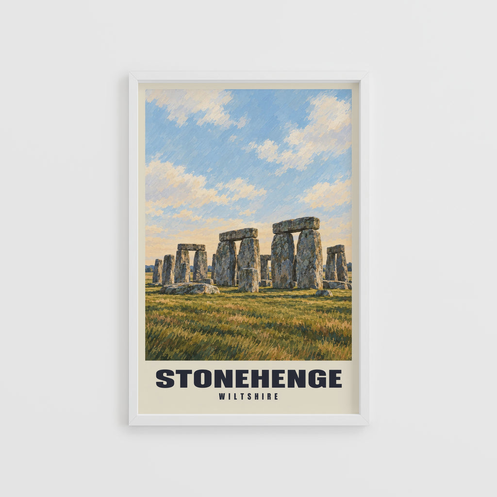 Vintage Stonehenge Poster, Wiltshire Wall Art, England Print