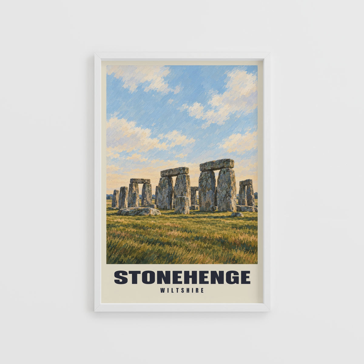 Vintage Stonehenge Poster, Wiltshire Wall Art, England Print