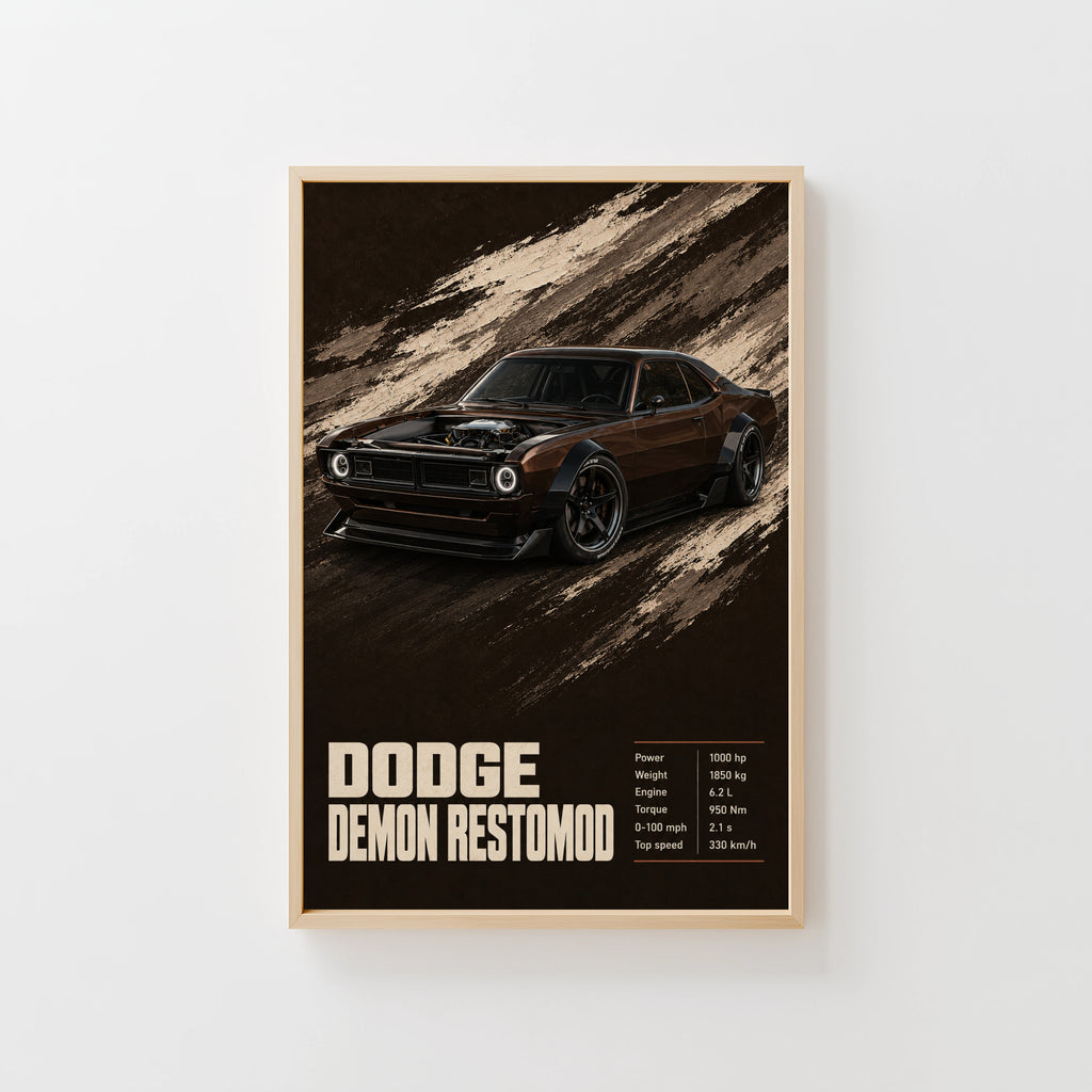 Vintage Dodge Demon Restomod Muscle Car Print