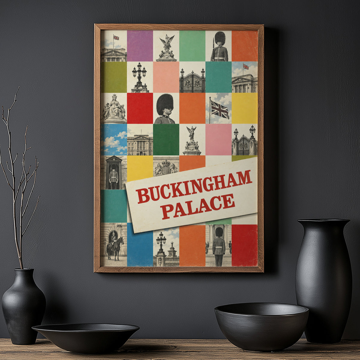 Vintage Buckingham Palace Poster, London Wall Art Print