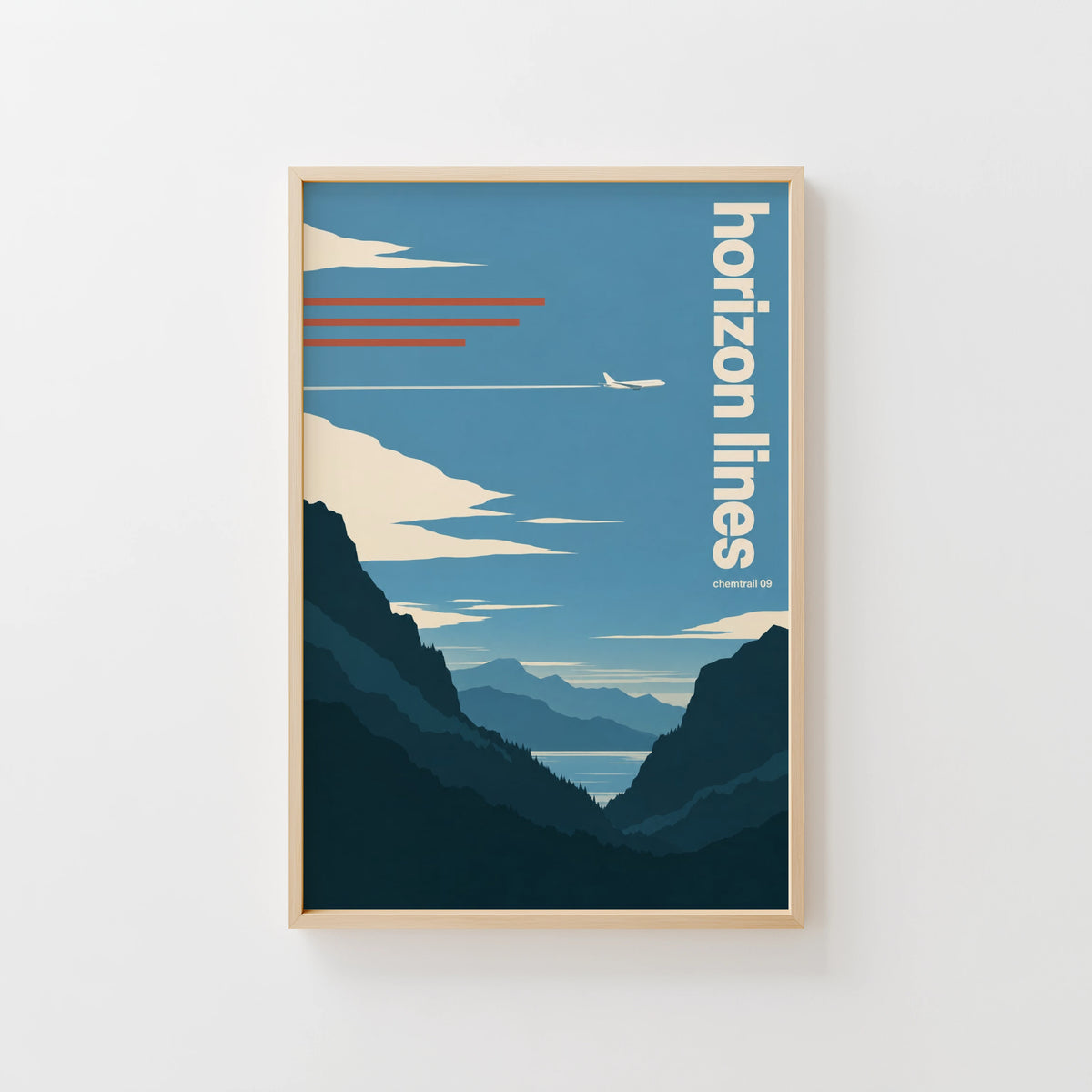 Vintage Jet Aeroplane Poster, Mountain Wall Art