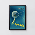 Vintage Airline Poster, Dandelion Wall Art, Travel Print