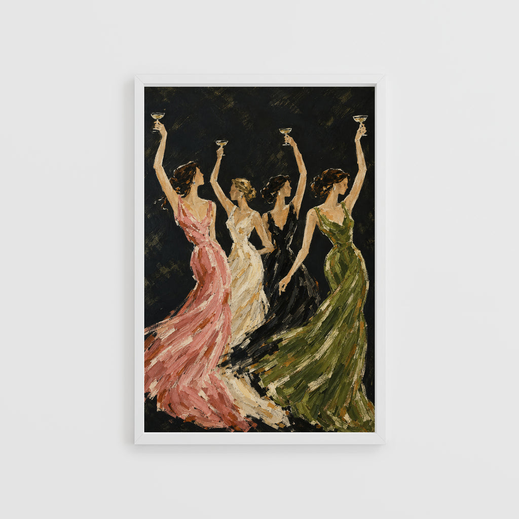 Vintage Print and Poster, Women Toasting Wall Art