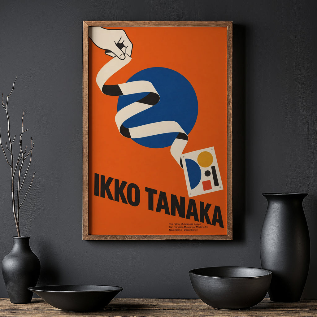 Vintage Ikko Tanaka Print, Japanese Design Poster