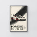 Vintage Porsche 911 GT3 RS Print, Car Poster